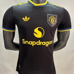 Manchester United Third Kit Black Jersey 2025/26- Player Version (Half Sleeve)