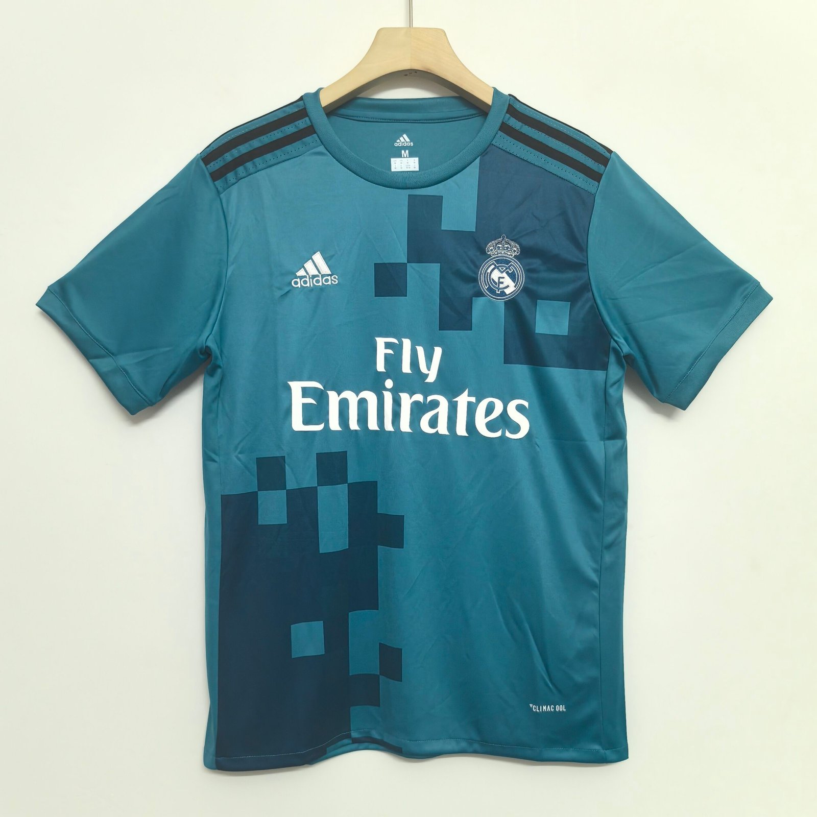Real Madrid 2017-18 Third Kit Blue Half Sleeve- Retro Jersey - Image 7