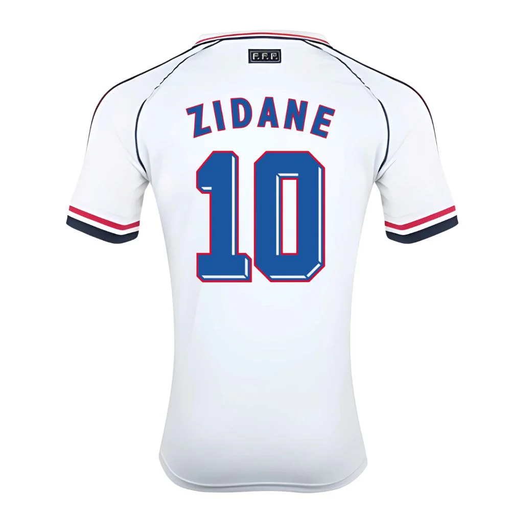 France World Cup 1998 Away Zidane 10 Kit (Half Sleeve) - Retro Jersey