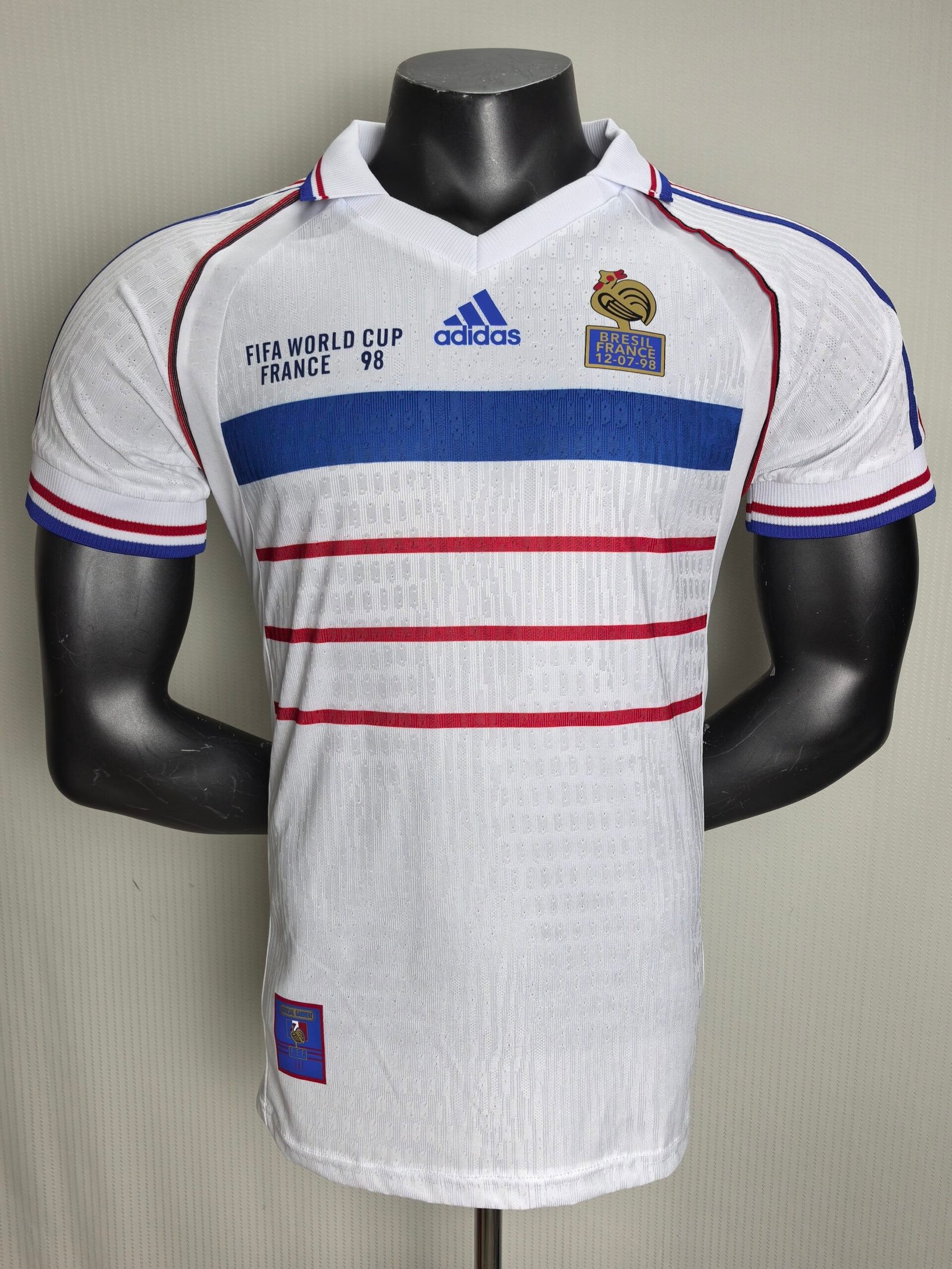 France World Cup 1998 Away Kit (Half Sleeve) - Retro Jersey - Image 2