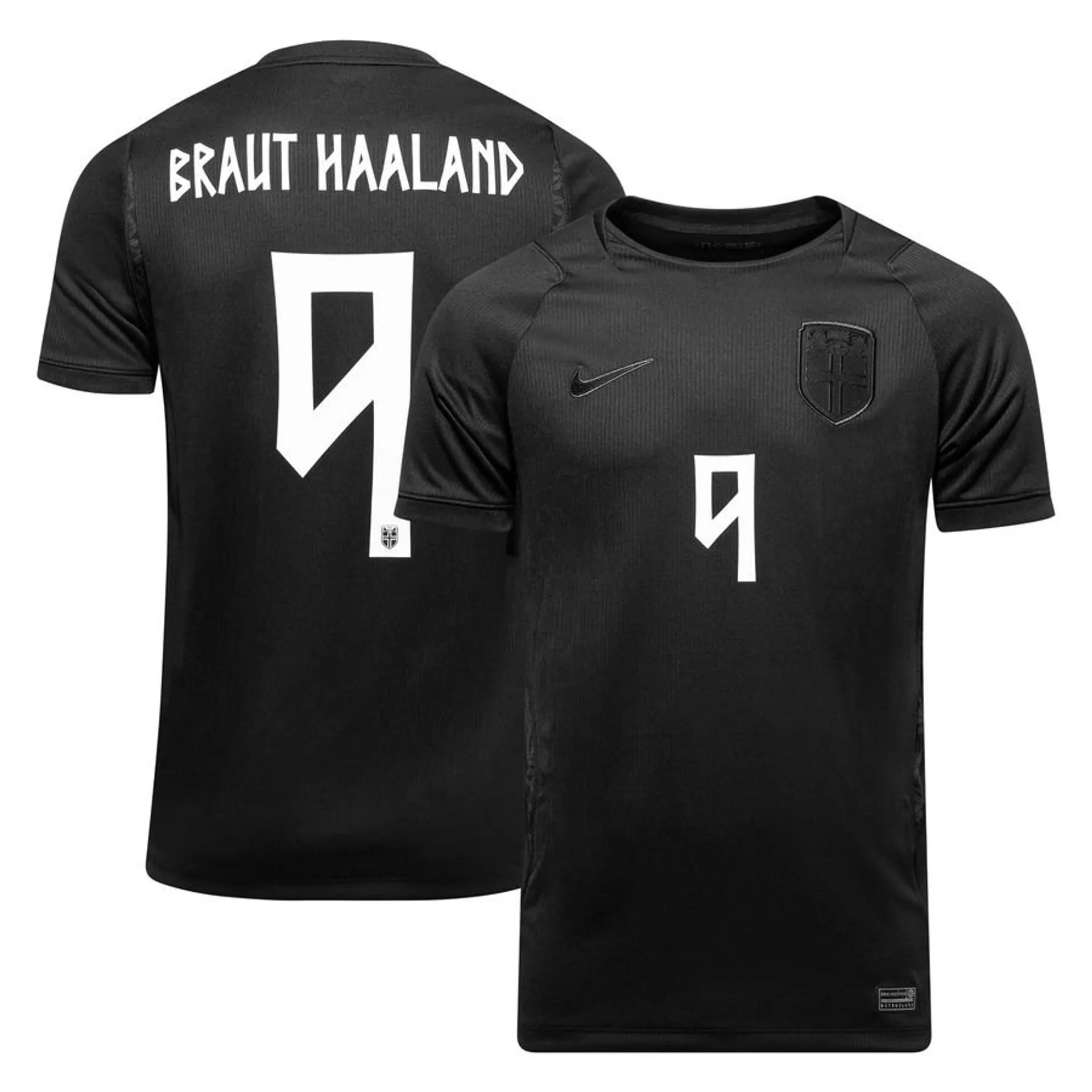 Haaland 9 Norway WC26 Away 'Blackout' Jersey - Player Version (Half Sleeve)